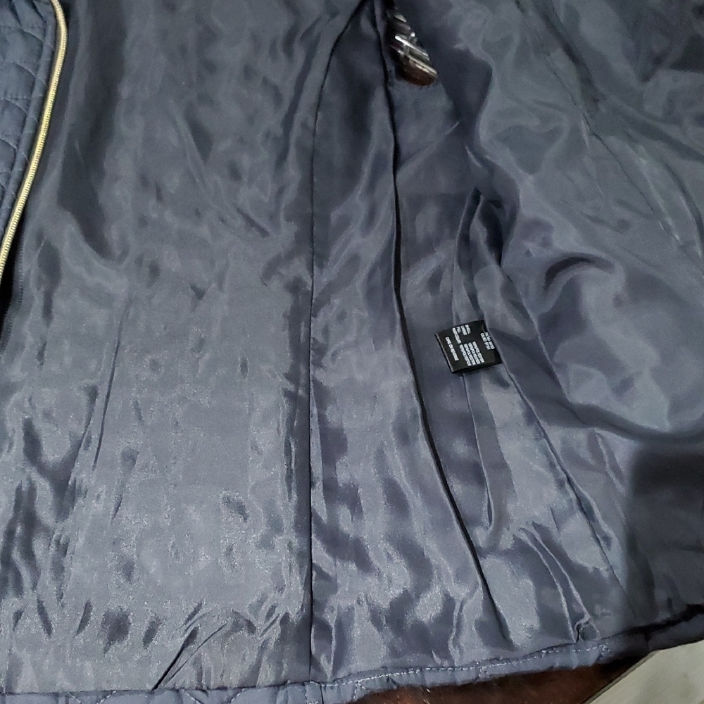 Black Rivet Blue Quilted Vest Lightweight Sleeveless - Picture 7 of 8